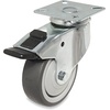 image:imageRichelieu  2 1516inch Industrial TPR Rubber Swivel Plate Caster 165 lbSwivel Casters with Full Lock Brake