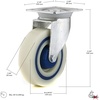 image:imageRichelieu  4 1516inch Industrial Polyamide Swivel Plate Caster 440 lbSwivel Casters with DoubleLock Brake