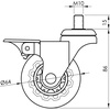 image:imageRichelieu Hardware 27583020502 Contemporary Furniture Swivel Caster with Brake 21516 in 75 mm Wheel Diameter Light GraySwivel Caster with Brake