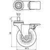 image:imageRichelieu Hardware 27583020502 Contemporary Furniture Swivel Caster with Brake 21516 in 75 mm Wheel Diameter Light GraySwivel Caster with Brake
