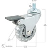 image:imageRichelieu Hardware 27583020502 Contemporary Furniture Swivel Caster with Brake 21516 in 75 mm Wheel Diameter Light GraySwivel Caster with Brake