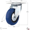 image:imageRichelieu3 1516in Industrial Elastic Rubber Swivel Plate Caster 132 lbSwivel Casters