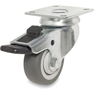 image:imageRichelieu  2 1516inch Industrial TPR Rubber Swivel Plate Caster 165 lbSwivel Casters with Full Lock Brake