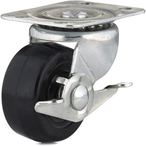 image:imageRichelieu  2inch Industrial Rubber Swivel Plate Caster with Brake 125 lbSwivel Casters with Brake
